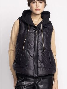 Pink Martini Black Quilted Hooded Jacket